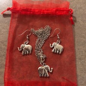 Matching Elephant Necklace and Earrings